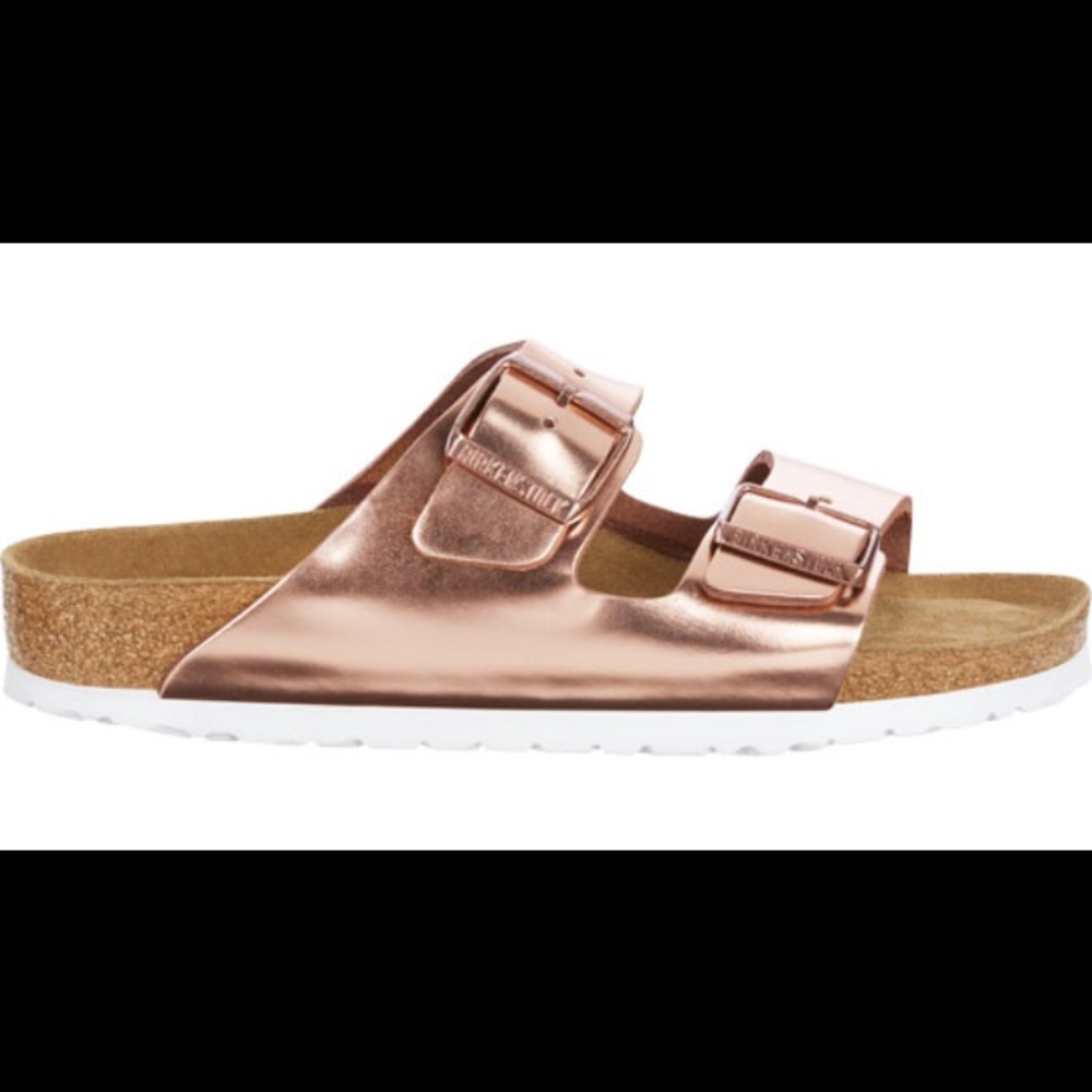 ISO BIRKENSTOCK METTALIC COPPER/NAVY SUEDE Size 36